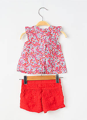 Ensemble short tissage popeline rouge ABSORBA fille