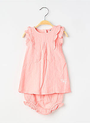 Ensemble short tissage popeline rose 3 POMMES fille
