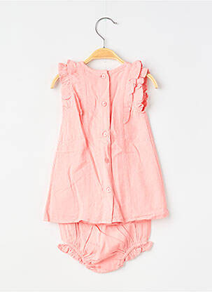 Ensemble short tissage popeline rose 3 POMMES fille