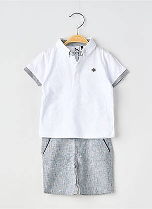 Ensemble short tissage jersey gris 3 POMMES garcon