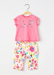 Ensemble pantalon type de haut t-shirt rose CATIMINI fille
