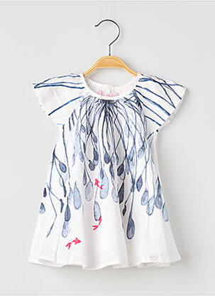 Robe mi-longue blanc CATIMINI fille