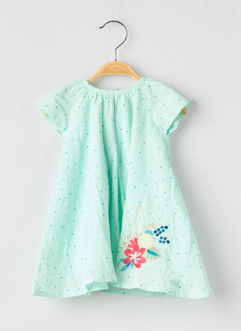 Robe mi-longue doublure manches courtes vert CATIMINI fille