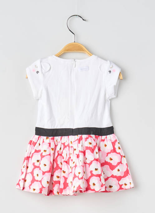 Robe mi-longue fermeture zippée au dos manches courtes blanc CATIMINI fille