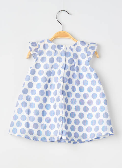 Robe mi-longue fermeture zippée au dos manches courtes bleu ABSORBA fille