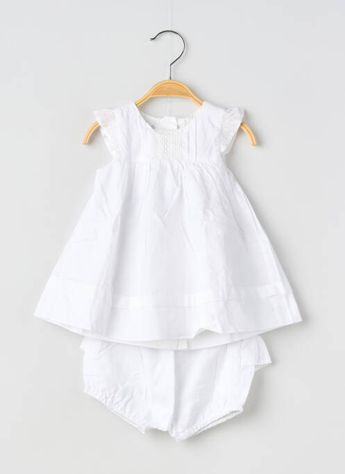 Ensemble short tissage popeline blanc ABSORBA fille