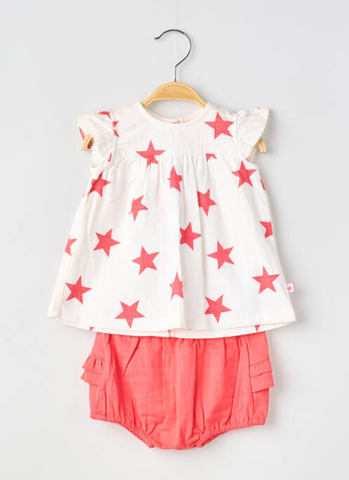 Ensemble short tissage popeline rouge ABSORBA fille