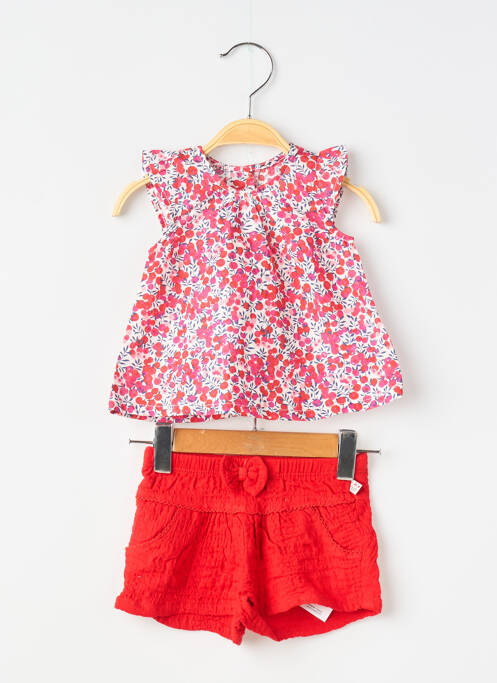 Ensemble short tissage popeline rouge ABSORBA fille