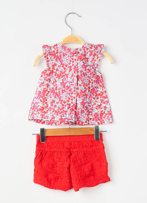 Ensemble short tissage popeline rouge ABSORBA fille