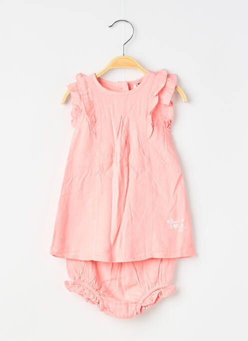 Ensemble short tissage popeline rose 3 POMMES fille