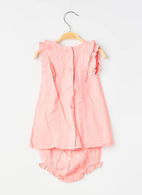 Ensemble short tissage popeline rose 3 POMMES fille