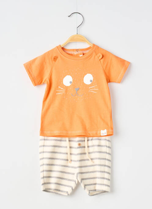 Ensemble short tissage jersey orange ABSORBA garcon