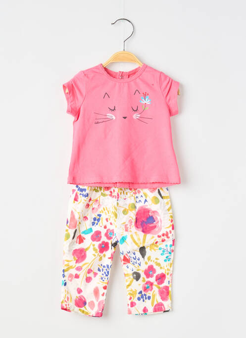 Ensemble pantalon type de haut t-shirt rose CATIMINI fille