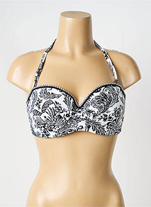 Haut de maillot de bain stretch haut soutien-gorge moulé blanc ANTIGEL femme