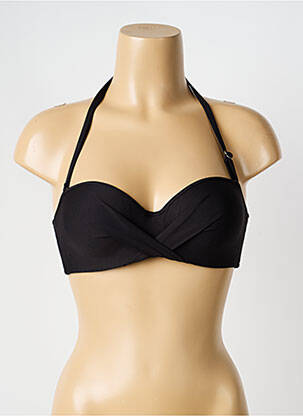 Haut de maillot de bain stretch haut soutien-gorge moulé noir ANTIGEL femme