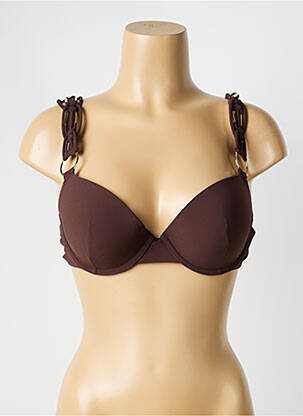 Haut de maillot de bain stretch haut soutien-gorge emboitant marron AUBADE femme