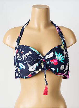 Haut de maillot de bain stretch haut soutien-gorge moulé bleu SEAFOLLY femme