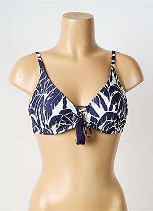 Haut de maillot de bain stretch haut soutien-gorge emboitant bleu WATERCULT femme