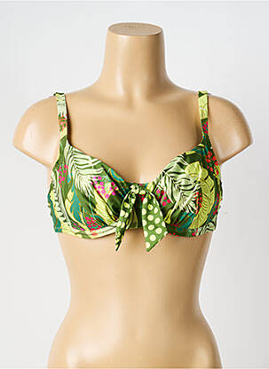 Haut de maillot de bain stretch haut soutien-gorge emboitant vert ANTIGEL femme