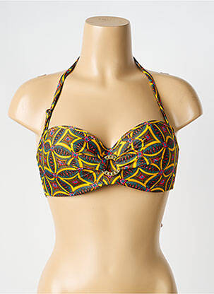 Haut de maillot de bain jaune ANTIGEL femme