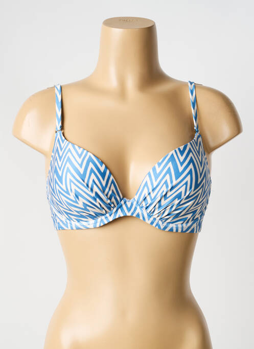 Haut de maillot de bain stretch haut triangles bleu WATERCULT femme