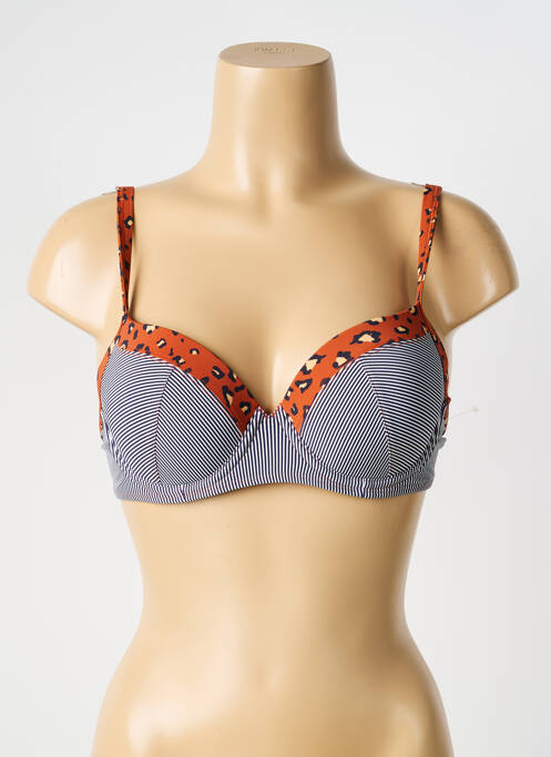 Haut de maillot de bain stretch haut soutien-gorge moulé bleu LINGADORE femme