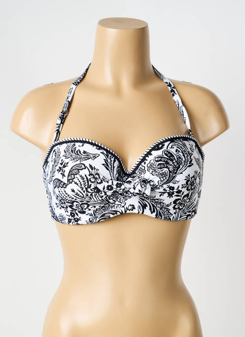 Haut de maillot de bain stretch haut soutien-gorge moulé blanc ANTIGEL femme
