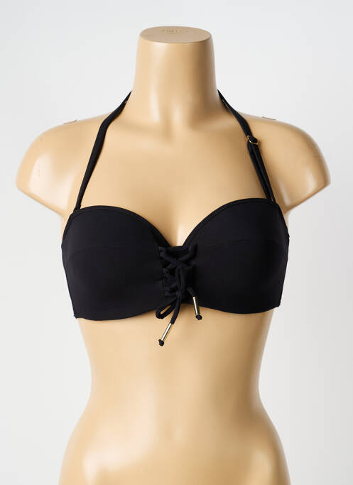 Haut de maillot de bain stretch haut soutien-gorge balconnet noir ANTIGEL femme