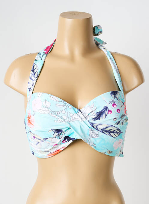 Haut de maillot de bain stretch haut soutien-gorge moulé bleu SEAFOLLY femme