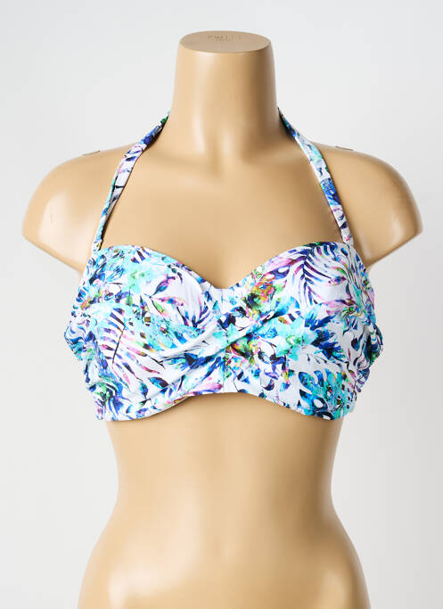 Haut de maillot de bain stretch haut soutien-gorge moulé bleu FANTASIE femme