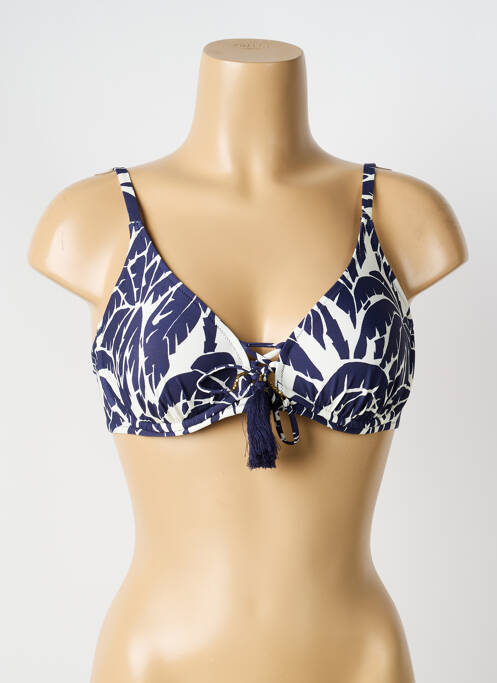 Haut de maillot de bain stretch haut soutien-gorge emboitant bleu WATERCULT femme