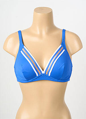 Haut de maillot de bain stretch haut soutien-gorge emboitant bleu LISE CHARMEL femme