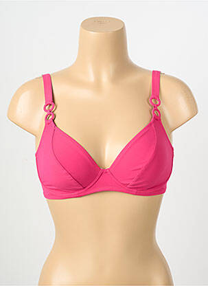 Haut de maillot de bain stretch haut soutien-gorge emboitant rose LIDEA femme