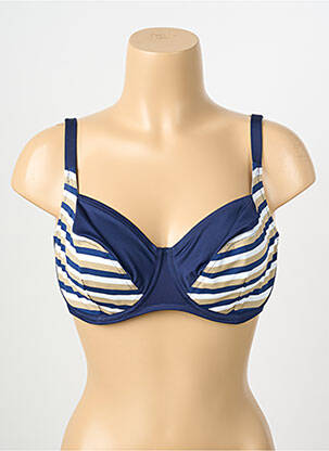 Haut de maillot de bain stretch haut soutien-gorge emboitant bleu ANTIGEL femme