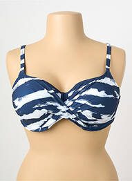Haut de maillot de bain stretch haut soutien-gorge emboitant bleu FANTASIE femme
