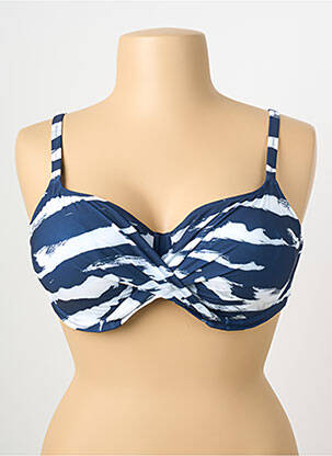 Haut de maillot de bain stretch haut soutien-gorge emboitant bleu FANTASIE femme