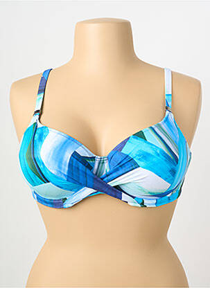 Haut de maillot de bain stretch haut soutien-gorge emboitant bleu FANTASIE femme