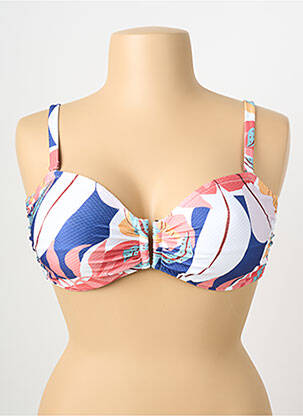 Haut de maillot de bain stretch haut soutien-gorge emboitant blanc BLUELOBSTER femme