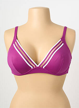 Haut de maillot de bain stretch haut triangles violet LISE CHARMEL femme