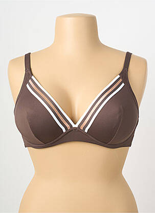 Haut de maillot de bain stretch haut triangles marron LISE CHARMEL femme