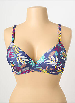 Haut de maillot de bain stretch haut soutien-gorge emboitant bleu SIMONE PERELE femme