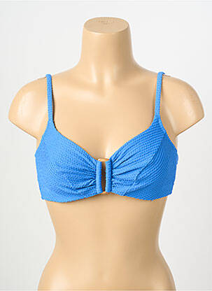 Haut de maillot de bain stretch haut soutien-gorge emboitant bleu WATERCULT femme