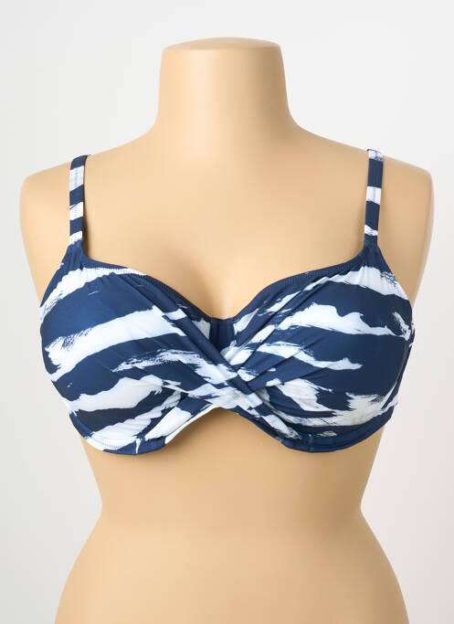 Haut de maillot de bain stretch haut soutien-gorge emboitant bleu FANTASIE femme