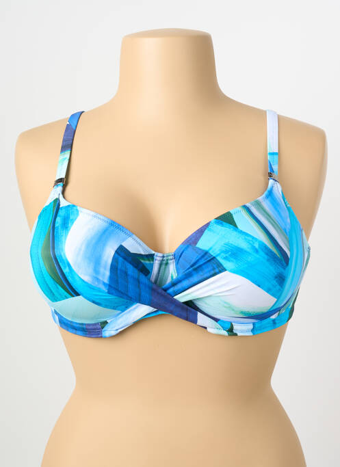 Haut de maillot de bain stretch haut soutien-gorge emboitant bleu FANTASIE femme