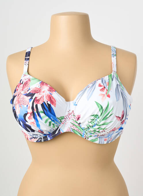 Haut de maillot de bain stretch haut soutien-gorge emboitant blanc FANTASIE femme