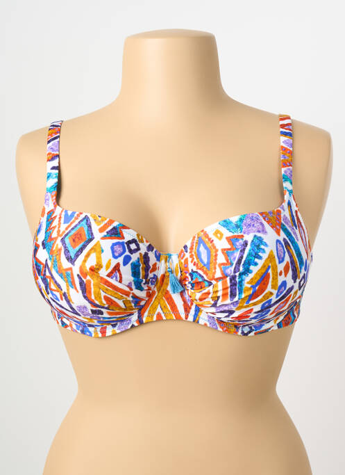 Haut de maillot de bain stretch haut soutien-gorge emboitant bleu ANTIGEL femme