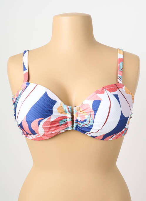 Haut de maillot de bain stretch haut soutien-gorge emboitant blanc BLUE LOBSTER femme