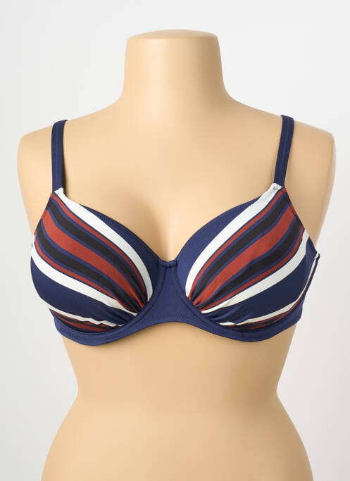 Haut de maillot de bain stretch haut soutien-gorge emboitant bleu FANTASIE femme