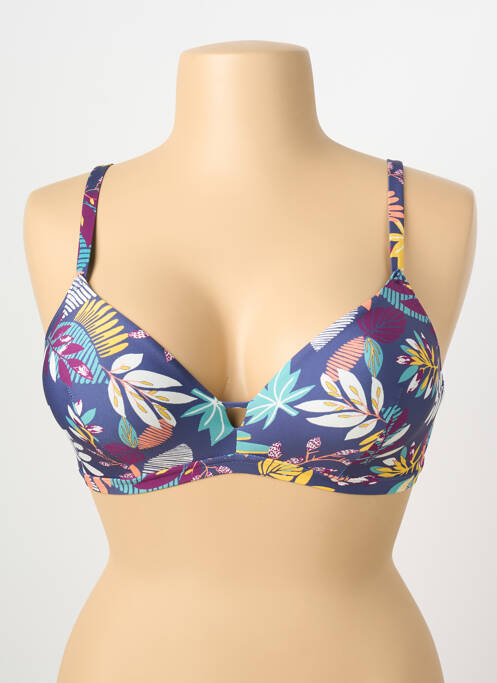 Haut de maillot de bain stretch haut soutien-gorge emboitant bleu SIMONE PERELE femme