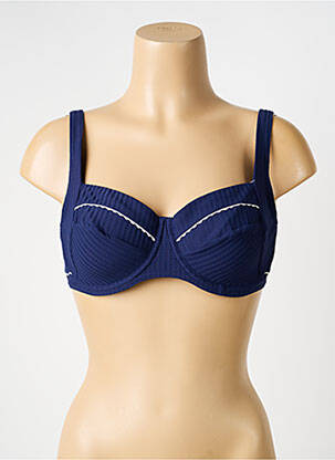 Haut de maillot de bain stretch haut soutien-gorge balconnet bleu HUIT femme